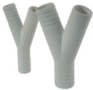 Kunststoff Y-Schlauchverbinder, Ø25x25x38mm, weiß