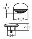 Eingebaute LED-Orienterungsleuchte, weiß Lumen: 5