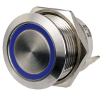 FLAT-Schalter Edelstahl ON-OFF 12/24 V Blau