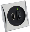 USB-Steckdose 5 V verchromt