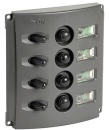 Schalttafel m. automatischen Sicherungen u. 2-LED, 4 Schalter