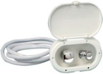 Oval Duschbox Schlauch verchromt 2,5 m Duschenanschluss