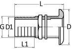 Borddurchlass Messing natur Schlauchan. 2" x 56 mm