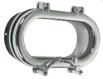 Ovale Bullaugen, Verchromtes Messing, 120 x 430 mm