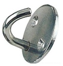 Haken auf runder Platte VA-Stahl, poliert 5 mm