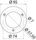 Montagegegenflansch f. Einbaubuchse, 95mm