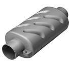 Horizontale Auspuffrohre für wassergekühlte Motoren 75 mm
