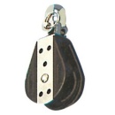 Einfachblock auf Kugellagern 6x22mm, mit Wirbelschäkel