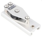 Endstück mit Umlenkrolle für Schiene: 25x4mm, silberfarben