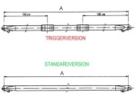 Spinnakerbaum 70 x 3 mm Spi- Beschläge + Schiebehülsen (Trigger Version)