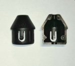 Toppkappenhälfte ø53 x 70mm für ø10mm, Schwarz