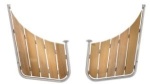 Heckplattform Spitzgatter Teak, B=650mm, H1=470mm, H2=9