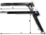 NIRO Davit mit Tau, Block und Winsch, Teleskop-Ausführ,  100 x 150 mm