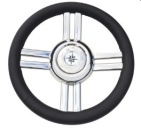 4-Speichen Steuerrad Modell 25B NIRO mit schwarz Polyur