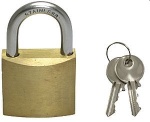Messing Vorhängeschloss mit NIRO Bügel, Abmessungen 40