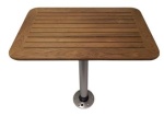 Tafel Teak 370x600x25mm set met poot (H=686mm)