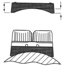 RF5416 Gewölbte Basis für Schotklemme Medium, schwarz