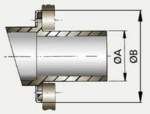 Auspuff-Spiegeldurchführung Vetus (Schlauch-Ø: 45mm)