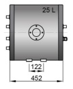 Doppelspiralboiler WHT025, Frischwasser 25L